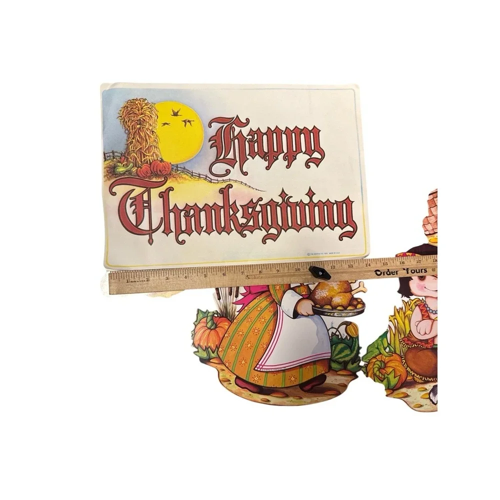 Vintage 1979 Beistle Thanksgiving Decorama 5 Fall Decorations Die Cut See Photos